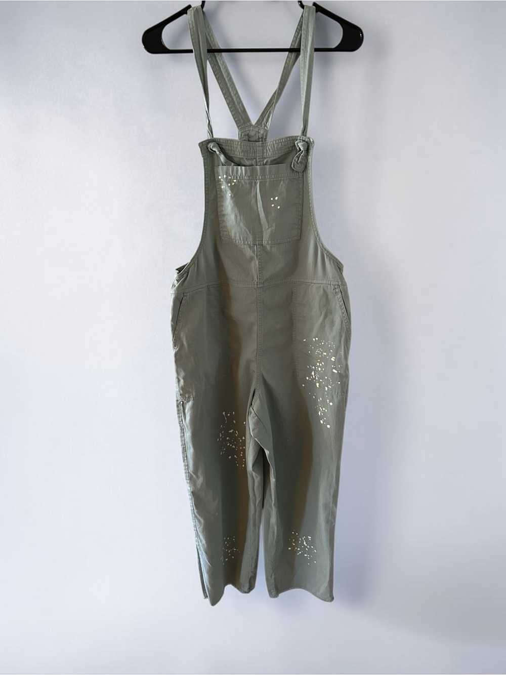 aerie sage green casual overalls with logo tag